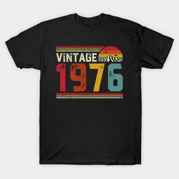 Vintage 1976 Birthday Gift Retro Style T-Shirt by Foatui